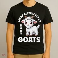 Easily Distracted By Baby Goats Farmer Baby Goat Breed Lover T-Shirt thumb 3