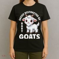 Easily Distracted By Baby Goats Farmer Baby Goat Breed Lover T-Shirt thumb 4