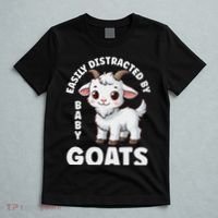 Easily Distracted By Baby Goats Farmer Baby Goat Breed Lover T-Shirt thumb 5