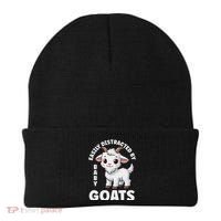 Easily Distracted By Baby Goats Farmer Baby Goat Breed Lover Beanie thumb 0