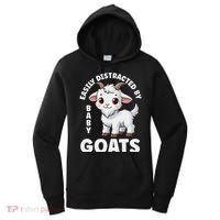 Easily Distracted By Baby Goats Farmer Baby Goat Breed Lover Women's Hoodie thumb 0
