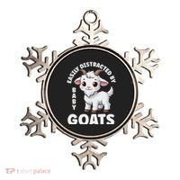 Easily Distracted By Baby Goats Farmer Baby Goat Breed Lover Ornament thumb 0