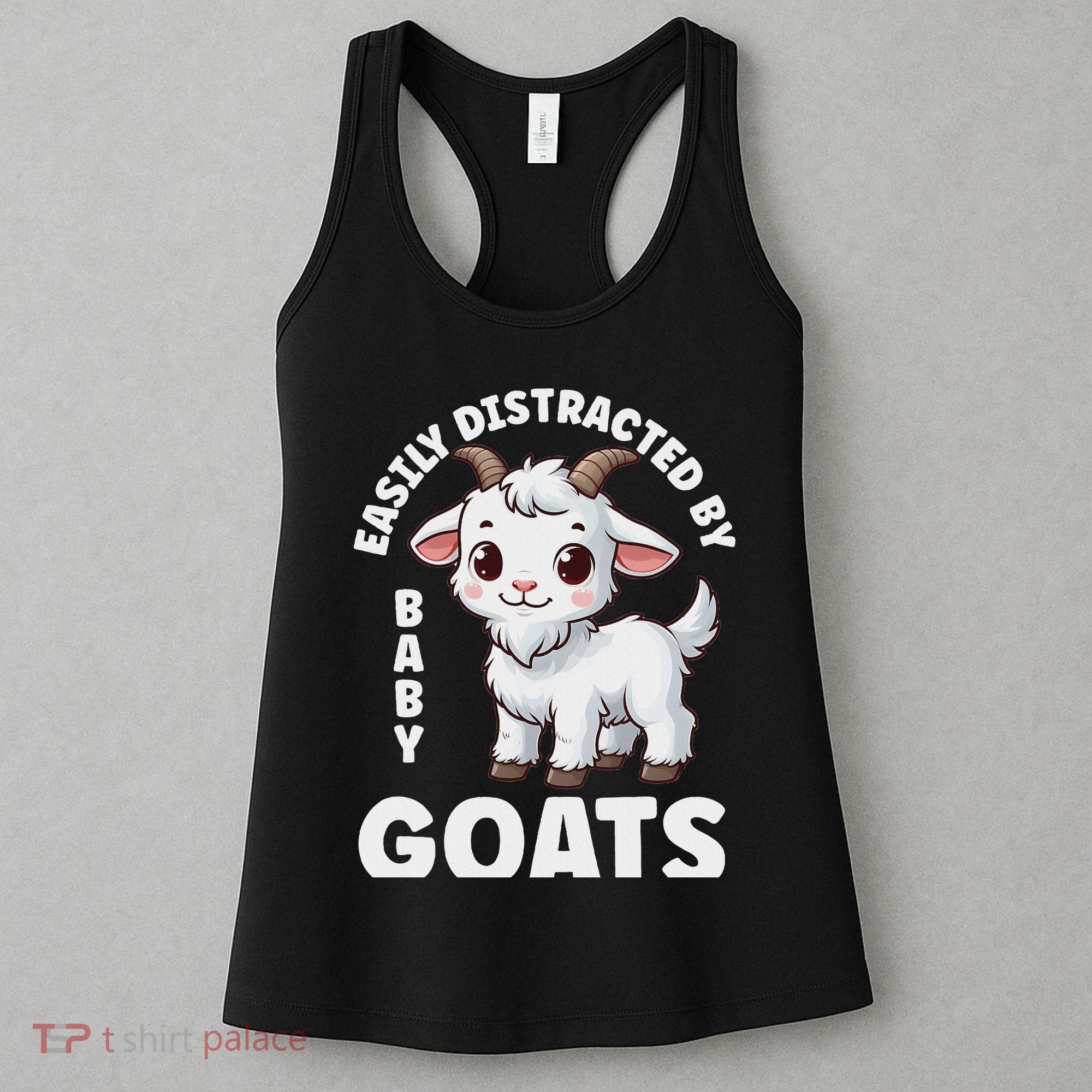 Easily Distracted By Baby Goats Farmer Baby Goat Breed Lover Women's Tank Top