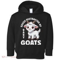 Easily Distracted By Baby Goats Farmer Baby Goat Breed Lover Toddler Hoodie thumb 0