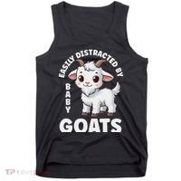 Easily Distracted By Baby Goats Farmer Baby Goat Breed Lover Tank Top thumb 0