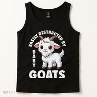 Easily Distracted By Baby Goats Farmer Baby Goat Breed Lover Tank Top thumb 2
