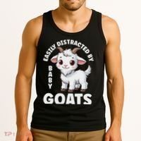 Easily Distracted By Baby Goats Farmer Baby Goat Breed Lover Tank Top thumb 3