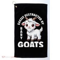 Easily Distracted By Baby Goats Farmer Baby Goat Breed Lover Golf Towel thumb 0