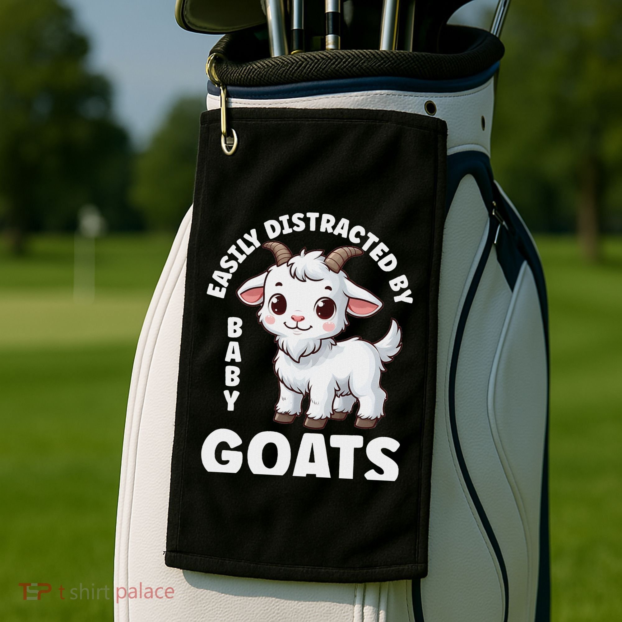 Easily Distracted By Baby Goats Farmer Baby Goat Breed Lover Golf Towel
