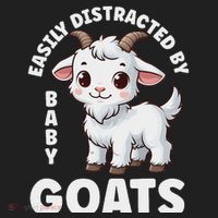 Easily Distracted By Baby Goats Farmer Baby Goat Breed Lover Golf Towel thumb 3