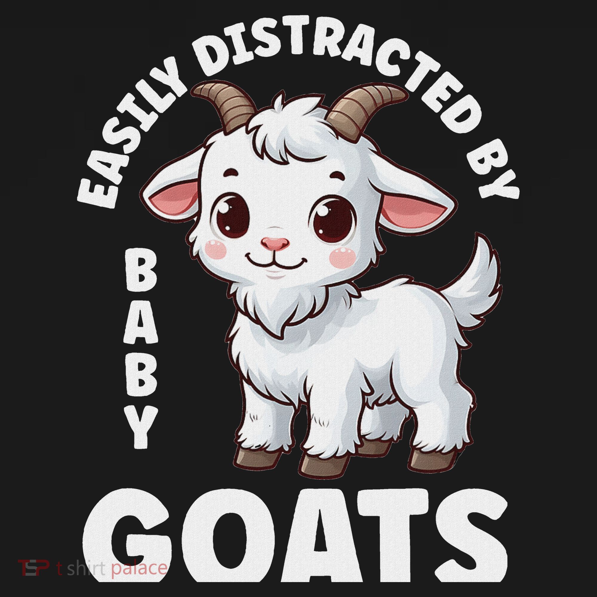 Easily Distracted By Baby Goats Farmer Baby Goat Breed Lover Women's T-Shirt