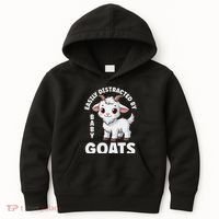 Easily Distracted By Baby Goats Farmer Baby Goat Breed Lover Kids Hoodie thumb 0