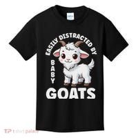 Easily Distracted By Baby Goats Farmer Baby Goat Breed Lover Kids T-Shirt thumb 0