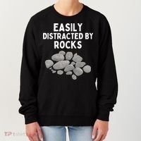 Easily Distracted By Rocks Funny Rock Lover Gift Women's Sweatshirt thumb 0