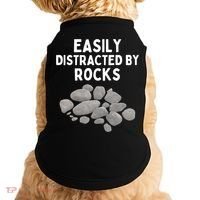 Easily Distracted By Rocks Funny Rock Lover Gift Doggie Tank thumb 0
