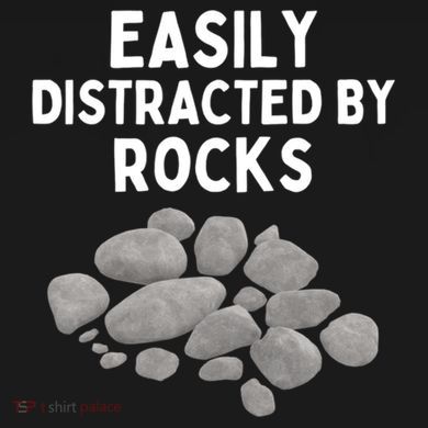Easily Distracted By Rocks Funny Rock Lover Gift USA-Made Doggie Bandana