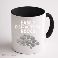 Easily Distracted By Rocks Funny Rock Lover Gift Coffee Mug thumb 1