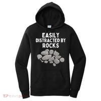 Easily Distracted By Rocks Funny Rock Lover Gift Women's Hoodie thumb 0