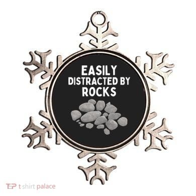 Easily Distracted By Rocks Funny Rock Lover Gift Ornament