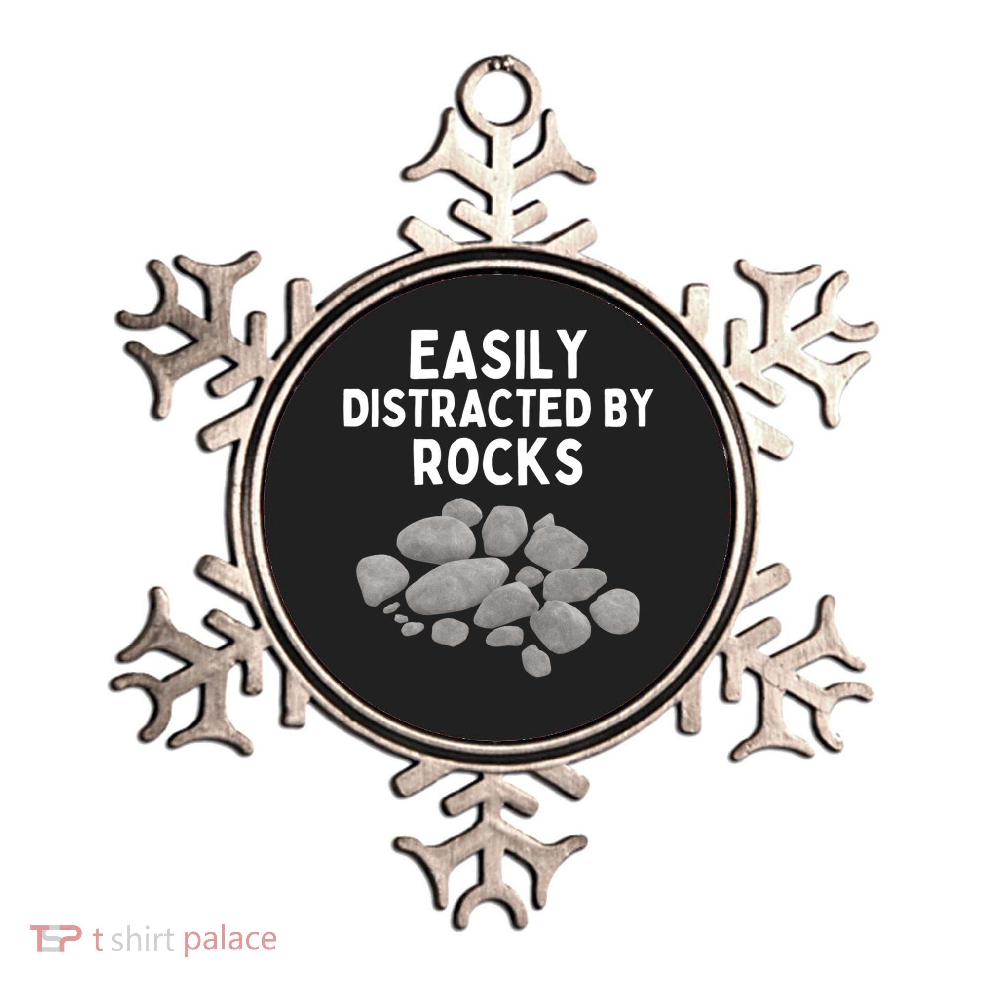 Easily Distracted By Rocks Funny Rock Lover Gift Ornament