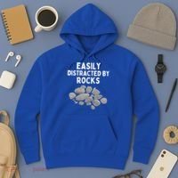 Easily Distracted By Rocks Funny Rock Lover Gift Hoodie thumb 3