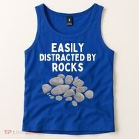 Easily Distracted By Rocks Funny Rock Lover Gift Tank Top thumb 2