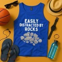 Easily Distracted By Rocks Funny Rock Lover Gift Tank Top thumb 4