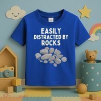 Easily Distracted By Rocks Funny Rock Lover Gift Toddler T-Shirt thumb 3