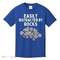 Easily Distracted By Rocks Funny Rock Lover Gift Kids T-Shirt thumb 0