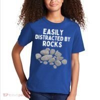 Easily Distracted By Rocks Funny Rock Lover Gift Kids T-Shirt thumb 2