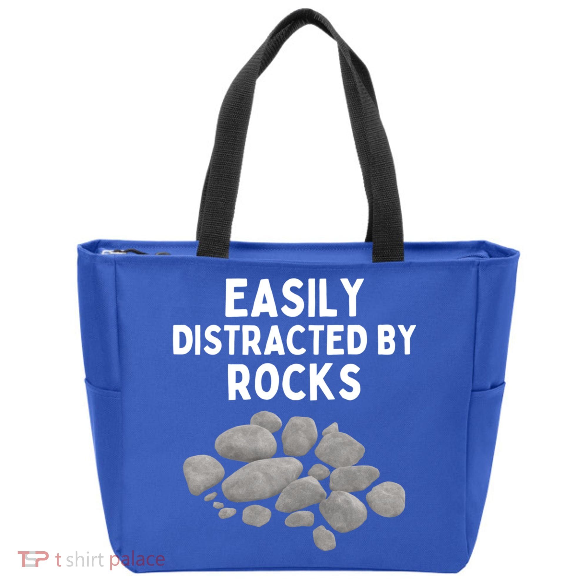 Easily Distracted By Rocks Funny Rock Lover Gift Tote Bag