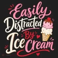 Easily Distracted By Ice Cream Funny Cute Women's Sweatshirt thumb 2