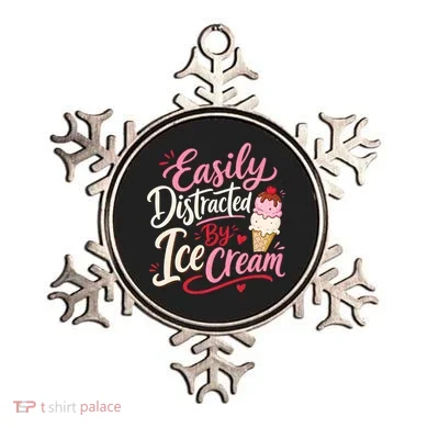 Easily Distracted By Ice Cream Funny Cute Ornament