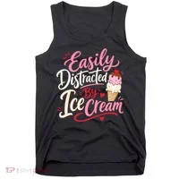 Easily Distracted By Ice Cream Funny Cute Tank Top thumb 0