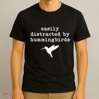 Easily Distracted by Hummingbirds Birds Lover T-Shirt thumb 3