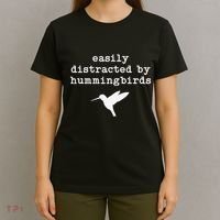 Easily Distracted by Hummingbirds Birds Lover T-Shirt thumb 4