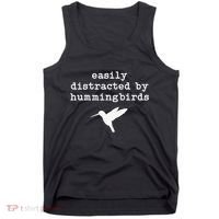 Easily Distracted by Hummingbirds Birds Lover Tank Top thumb 0