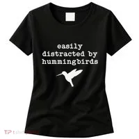Easily Distracted by Hummingbirds Birds Lover Women's T-Shirt thumb 0