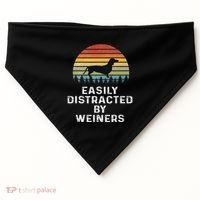 Easily Distracted By Weiners Weiner Dog Owner Gifts Weenie USA-Made Doggie Bandana thumb 0