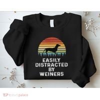 Easily Distracted By Weiners Weiner Dog Owner Gifts Weenie Sweatshirt thumb 2