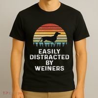 Easily Distracted By Weiners Weiner Dog Owner Gifts Weenie T-Shirt thumb 3