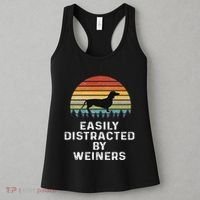 Easily Distracted By Weiners Weiner Dog Owner Gifts Weenie Women's Tank Top thumb 3