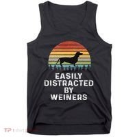 Easily Distracted By Weiners Weiner Dog Owner Gifts Weenie Tank Top thumb 0