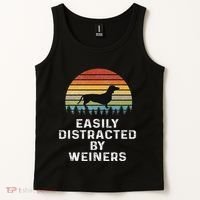 Easily Distracted By Weiners Weiner Dog Owner Gifts Weenie Tank Top thumb 2