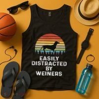 Easily Distracted By Weiners Weiner Dog Owner Gifts Weenie Tank Top thumb 4