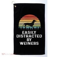 Easily Distracted By Weiners Weiner Dog Owner Gifts Weenie Golf Towel thumb 0