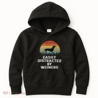 Easily Distracted By Weiners Weiner Dog Owner Gifts Weenie Kids Hoodie thumb 0