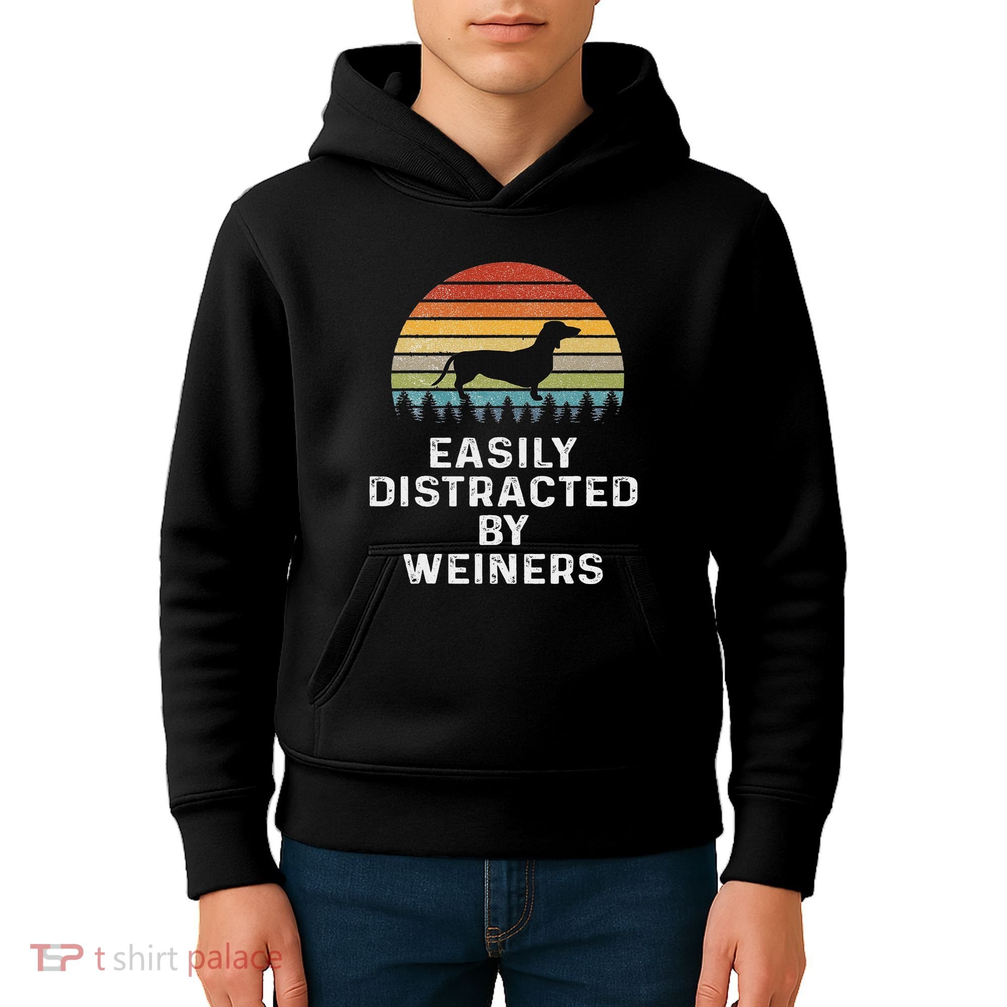 Easily Distracted By Weiners Weiner Dog Owner Gifts Weenie Kids Hoodie