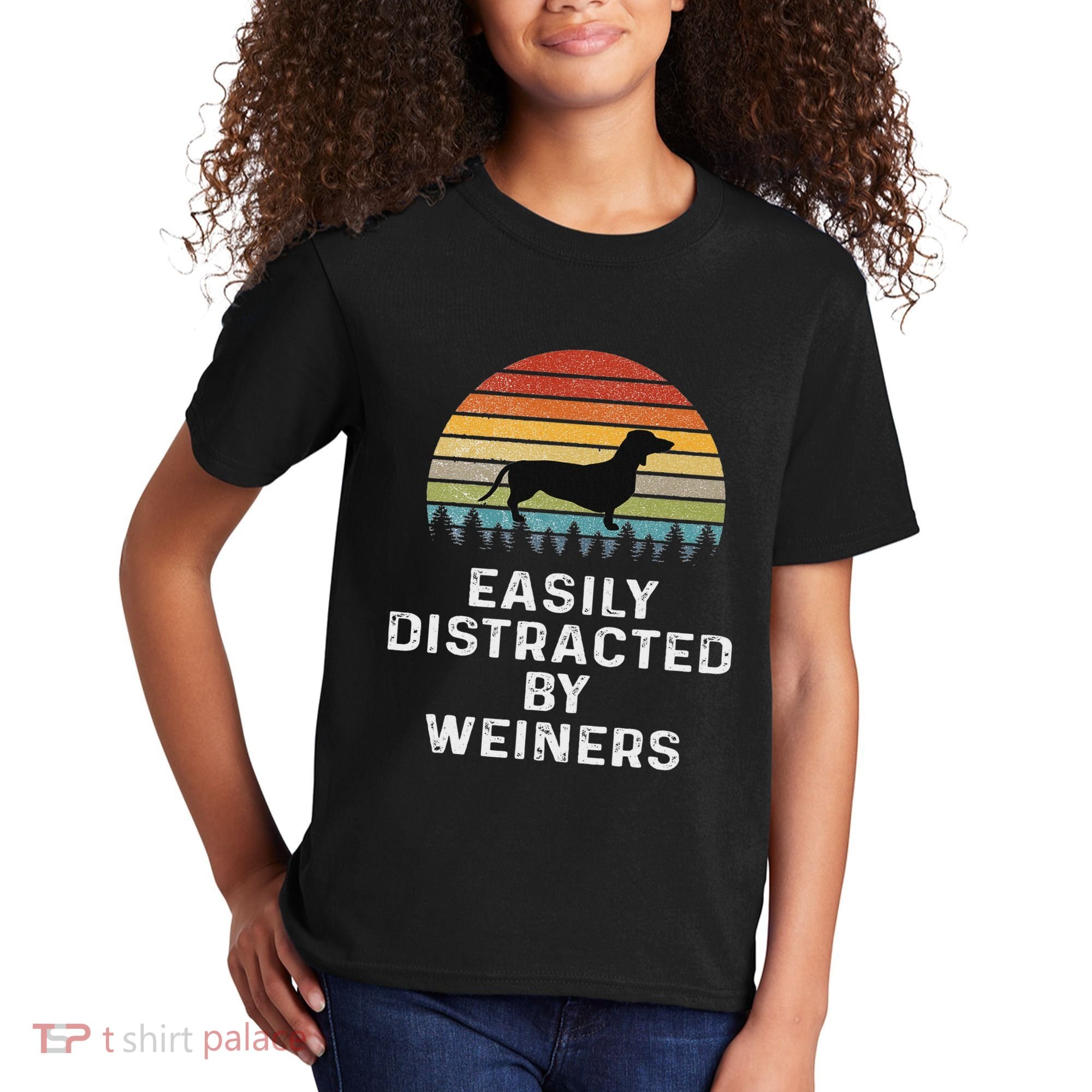 Easily Distracted By Weiners Weiner Dog Owner Gifts Weenie Kids T-Shirt