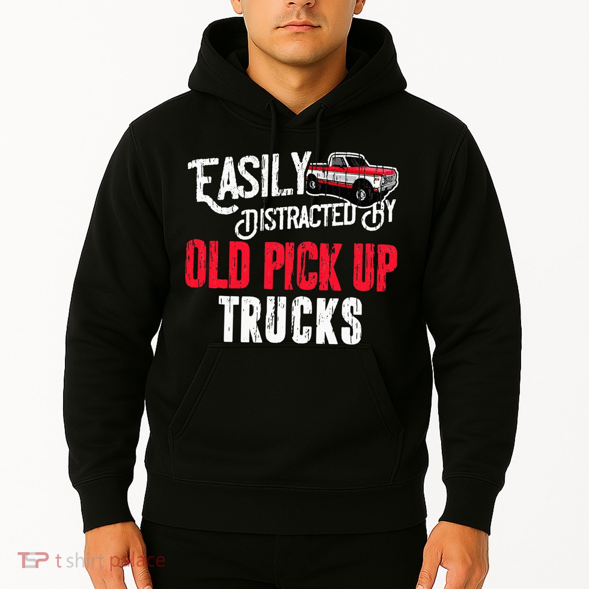 Easily Distracted By Old Pickup Trucks Classic Cars Hoodie